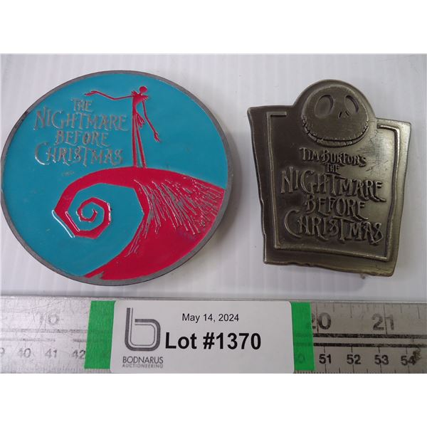 (2) Nightmare Before Christmas Belt Buckles