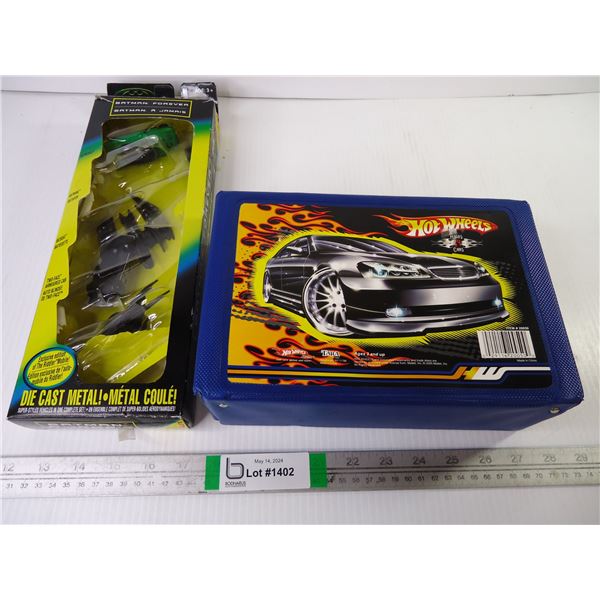 Hot Wheels Case and Batman Forever (5) Piece Die Cast Set