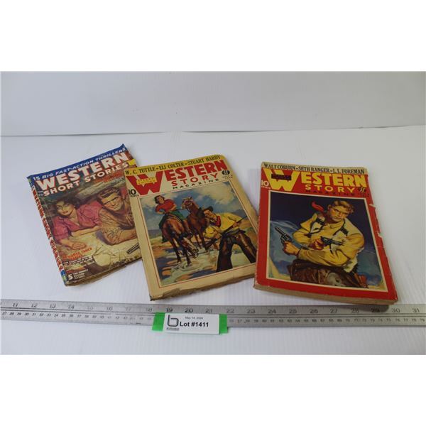 (3) 1938 Vintage Story Magazines