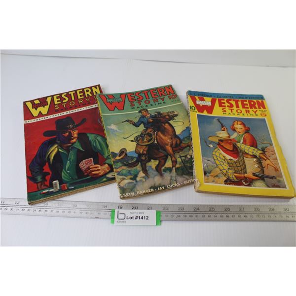 (3) 1938 Vintage Story Magazines