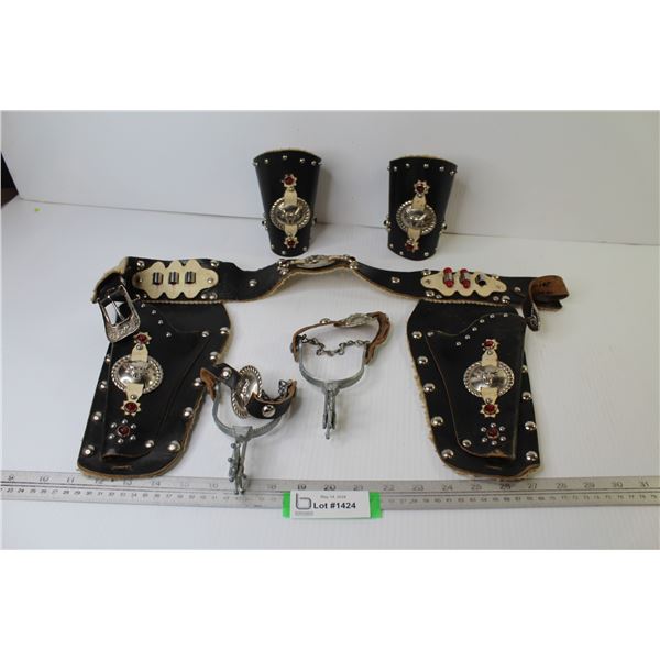 Vintage Western Toy Holster - Spurs - Wrist Bands