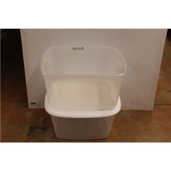 *(2) Plastic Totes - One Lid