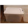 Image 3 : *(2) Plastic Totes - One Lid (one has wheels)