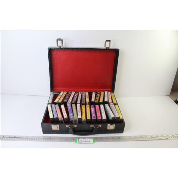 Cassette Case w/Cassettes - George Srait - ABBA - Toronto - Honky Tonk n- Kenny Rogers - Conway Twit