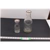 Image 1 : (2) Vintage Sask. Creameries Ltd. Milk Bottles w/Lids - 1 Pint/1 Quart