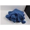 Image 3 : 44"x59" Knitted Afghan Blanket w/Tassels