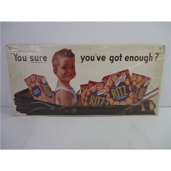 Cardboard Ritz Cracker Advertising Sign-14.5"x7"