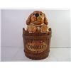 Image 2 : Vintage Ceramic Puppy in Bucket/Barrel Cookie/Treasure Jar-Made in U.S.A.