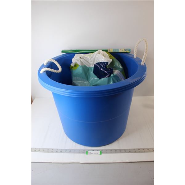 Large Tub With Rope Handles, Toilet Seat With Lid, Pak Tak, (4) Graduated Containers, Plastic Mini C