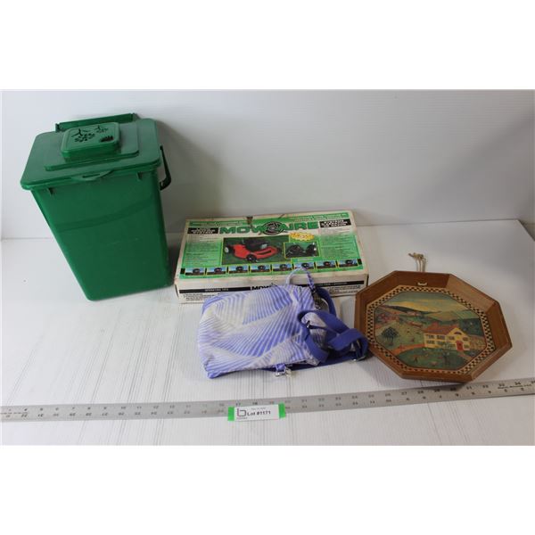 Mow Aire Lawn Aerating System; Tray, Purse, Puppy Ornament, Compost Bucket