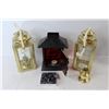 Image 2 : (2) Oil Lanterns With Rope Handles, Tea Light Lantern, (9) Glass Hanging Jars, Garden Sign, etc.