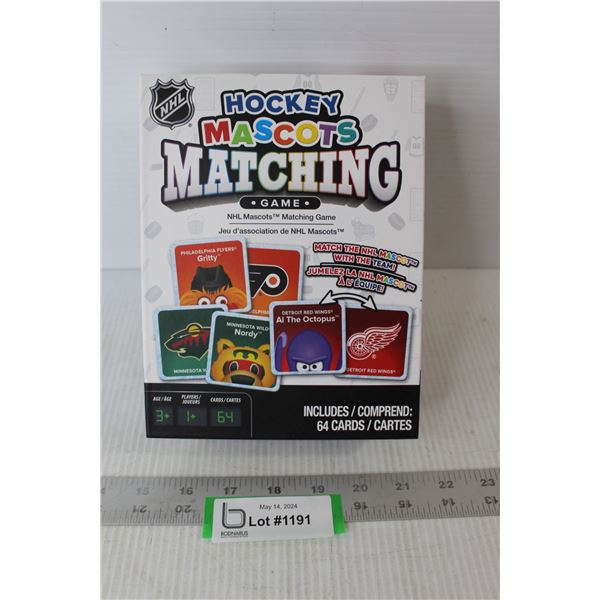 NHL Hockey Mascots Matching Game - New In Box