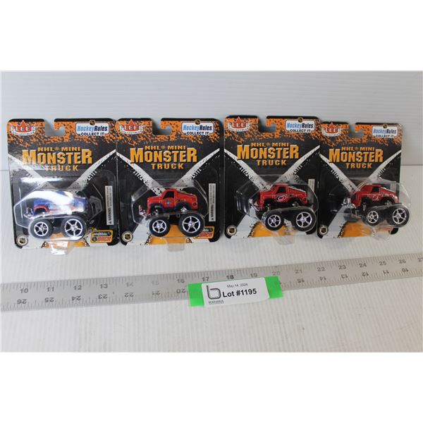 (4) NHL Mini Monster Trucks - New In Box