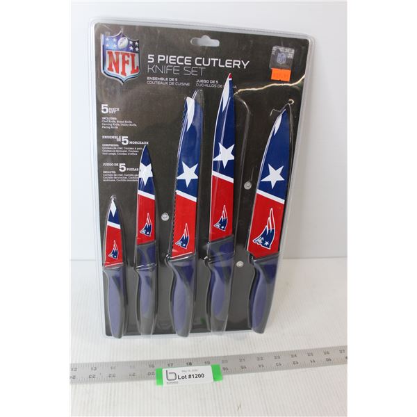 NFL 5 Piece Cutlery Knife Set - New England Patriots - New In Box