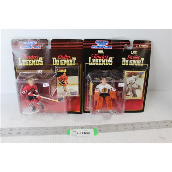 (2) NHL Timeless Legends Figures - Bobby Hull & Glenn Hall - New In Box