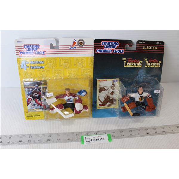 (2) NHL Starting Lineup Figures - Glenn Hall & Patrick Roy - New In Box