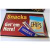 Image 3 : (2) 2 Sided Plastic Crunch Sign - Plastic Snacks Sign (22" x 14")