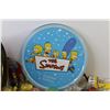 Image 2 : Simpson Tin Can w/Small Simpson Toys - Collector Cards - Sew On Patch - Guitar Pick