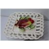 Image 2 : (3) Bud Vases - Acrylic Etched Cubes - Assorted Ornaments - Ceramic Shell Ashtray - Wooden Dish Set 