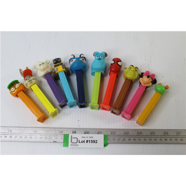 (10) - PEZ Dispensers - Garfield - Minnie Mouse - Spiderman - Bugs Bunny