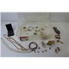 Image 8 : Rubbermaid Container w/Assortment of Costume Jewelry - Necklaces - Pins - Bangles - Rings