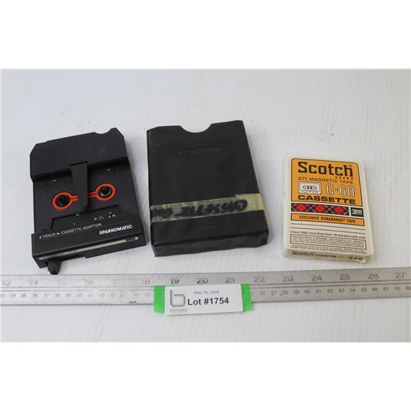 Sparkomatic 8Track To Cassette Adaptor - Scotch Brand Cassette & Case