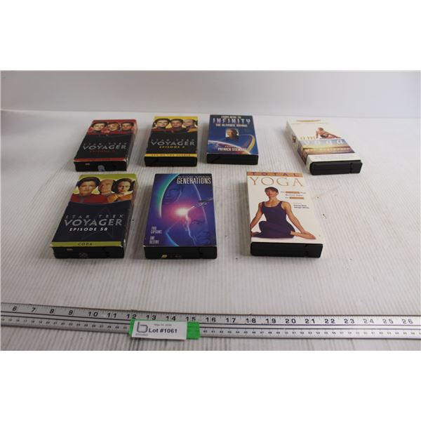 (5) Star Trek VHS Tapes, (2) Yoga VHS Tapes