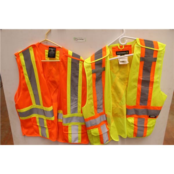 *(2) High Visibility Safety Vests - Size L-3XL