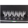 Image 1 : (12) Diamond Point Stemmed Crystal D'Arques Wine Glasses