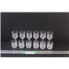 Image 1 : (12) Diamond Point Stemmed Crystal D'Arques 6 - Aperitif's & 6 Shot Glasses