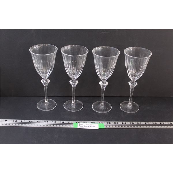 (4)Crystal D'Arques 8 1/2" Stemmed Glass Wines