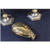 Image 2 : (3) Brass Vase & 2 - Metal Candle Sticks