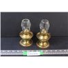 Image 1 : (2) Brass and Glass Miniature Oil Lamps