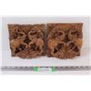 Image 1 : (2) Wooden Carved Elephant Wall Plaques