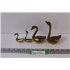 Image 1 : (4) Brass Swans - Misc. Sizes