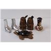 Image 2 : (6) Misc. Salt & Pepper Shakers; Stone Carved Turtle