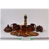 Image 1 : (15) Wooden Handmade Caribbean Themed: Tray & Cups; Figurine; & Misc.