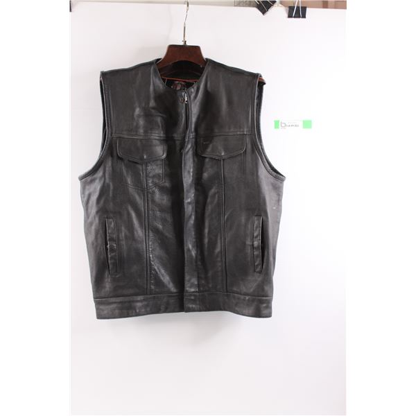 *One Stop Bike Shop Medium Leather Vest - Made in Pakistan