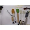 Image 2 : Various Kitchen Utensils - Spatulas, Peelers, Nut Crackers, Meat Tenderizer, Tongs, Whisks, Spoon, K