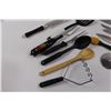 Image 3 : Various Kitchen Utensils - Meat Forks, Spoons, Flipper, Grader/Zester, Knives, Pizza Cutter, Masher,