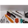 Image 2 : Various Kitchen Utensils - Spatulas, Peelers, Knives, Whisk, Spoons, Pepper Grinder, Grader/Zesters,