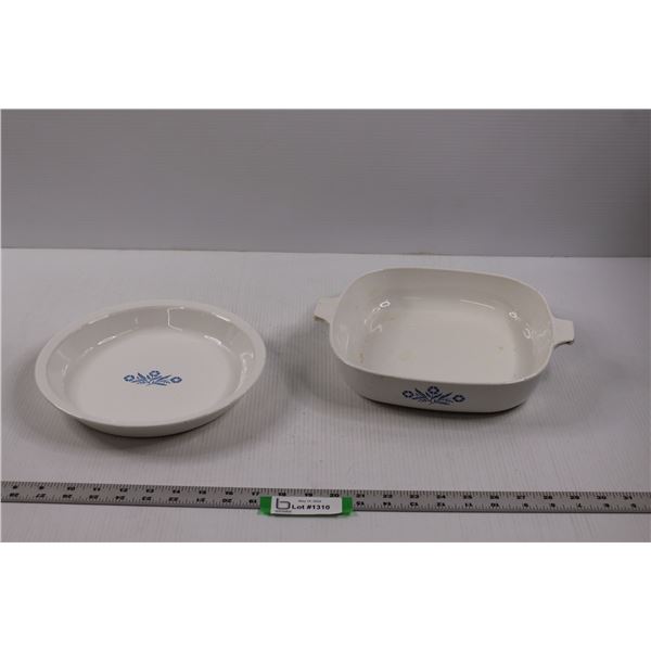 Corning Ware 9" Pie Plate & 10" Casserole Dish w/No Lid