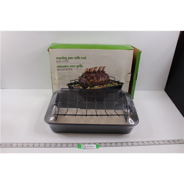 New Non-Stick Roasting Pan w/Rack - Dimensions in Pictures