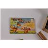 Image 2 : Various Vintage Items - Foldout Cartoon Post Card, "Ballads of a Cheechako" Book, Wood Checkers, Wey