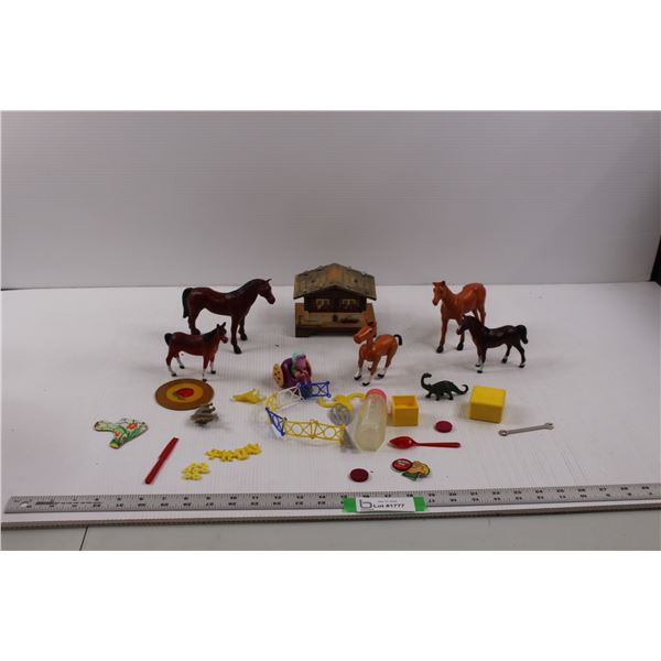 Vintage Childrens Toys And Cabin Music Box