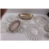 Image 3 : (6) Glass Serving Trays (2) Oval Tin, Ceramic Dishes & Sugar Bowl n' Cream Pitcher