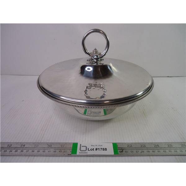 Silver Plated Covered Casserole with Pyrex Insert