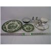 Image 1 : (2) Staffordshire (Plate and Saucer) Salt/Peppers,(3) Assorted Bowls/Dish