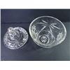 Image 5 : Crystal Footed Fruit Bowl, Cut Glass Sugar Bowl and (2) Clear Glass Bowls