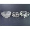 Image 5 : (2)Crystal Footed Fruit Bowl,(3) Glass Candy Dishes,(2) Ashtrays, Vase and Trinket Dish